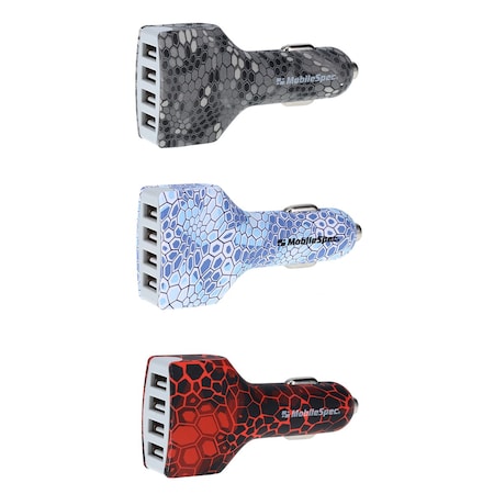 Mobilespec 9.6A Quad Port Car Charger  20ct PDQ MBSBSSQDC